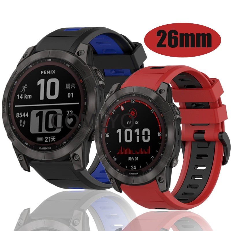 ในสต็อก Garmin Fenix 7X 6X Pro Solar Enduro 5 5X Plus 3HR Descent MK1 Mk2 Mk2i สายนาฬิกาซิลิโคน 26 ม