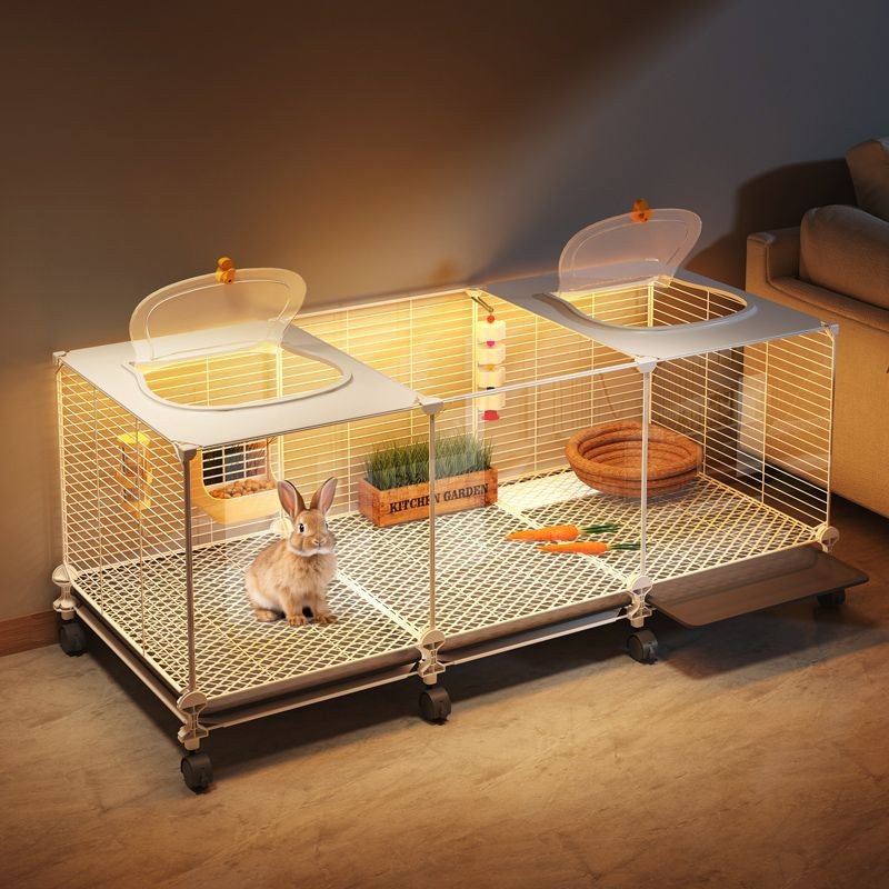 RABBIT CAGE ในร่มพิเศษครัวเรือนพิเศษพิเศษการทำความสะอาดปุ๋ยคอกชนิดใหม่ RABBIT CAGE สัตว์เลี้ยงขนาด