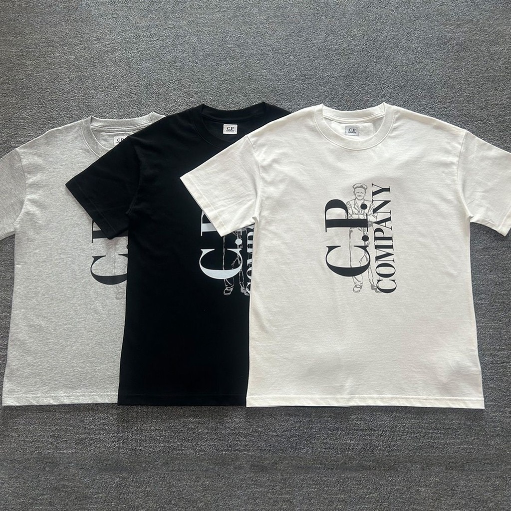 ซี.พี. COMPANY CP ใหม่ 280g และรอบคอแขนสั้นพิมพ์เสื้อยืดหลวมบริษัทท่องเที่ยวทุกวัน Commu