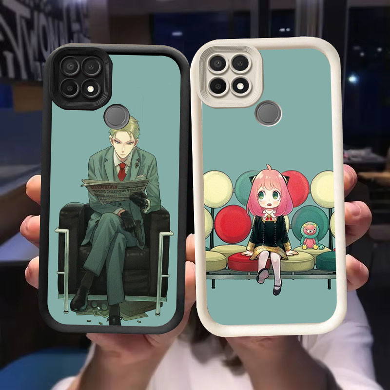 O-9 SPYFAMILY Casing for Realme Narzo C21Y 20 30A C21 C25Y สีดําและสีขาว