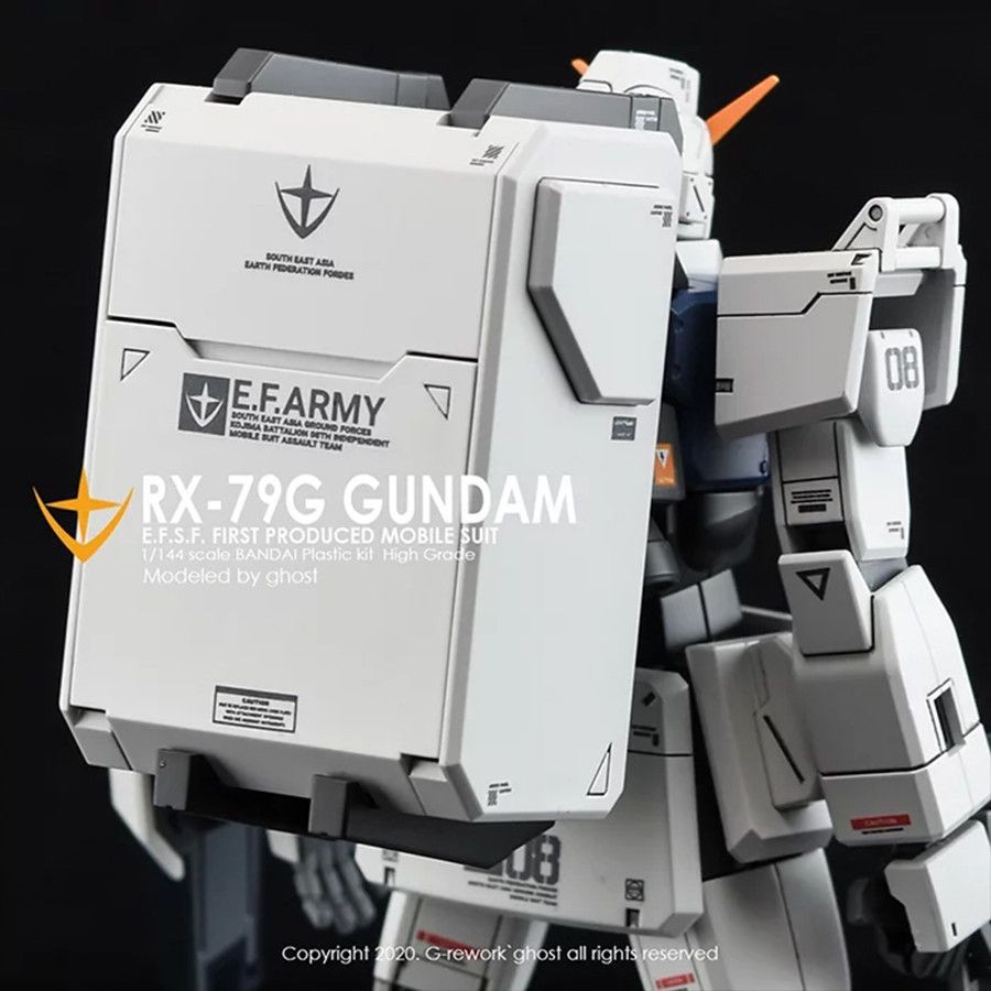 เปลวไฟ GHOST HG 1/144 ทารกแรกเกิด Land Combat Type 08MS ทีม EZ8 Slave Gundam เรืองแสงน้ำสติกเกอร์