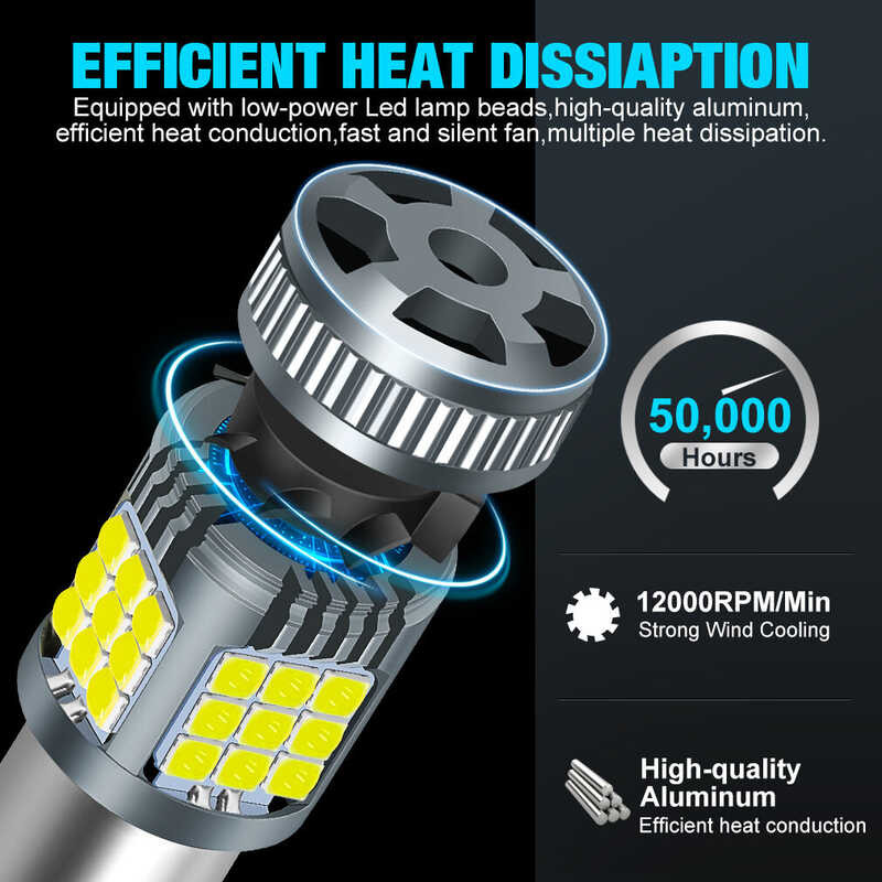 ชิ้น 2 50 วัตต์ 5000 ลิตร Led 1156 P21w Ba15s Canbus Fan Bau15s Py21w T20 7440 W21w 7