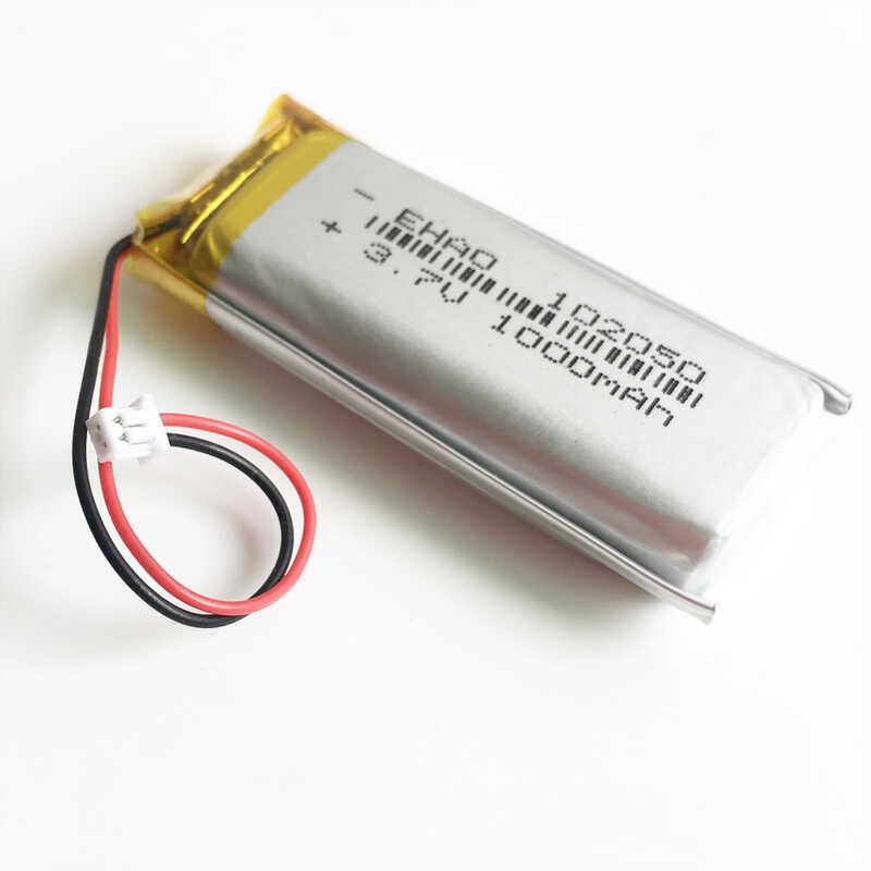 Δ 3.7V 1000Mah Li-Polymer Lipo แบตเตอรี่แบบชาร์จไฟได้ 102050 JST 1.25 ม