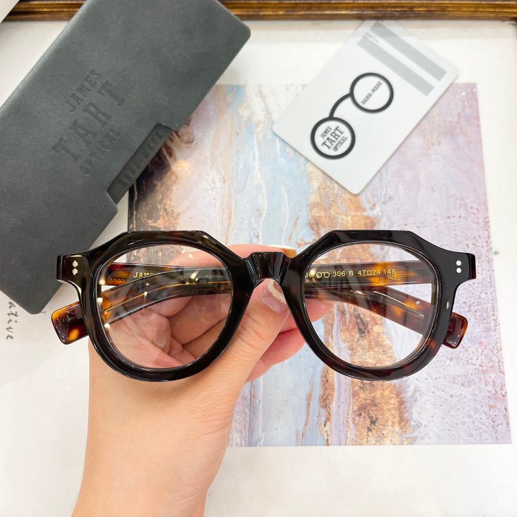 [คุณภาพสูง] James TART Glasses 306 Retro Cat Eye Round Fashion Glasses Frame Optical Frame Unisex