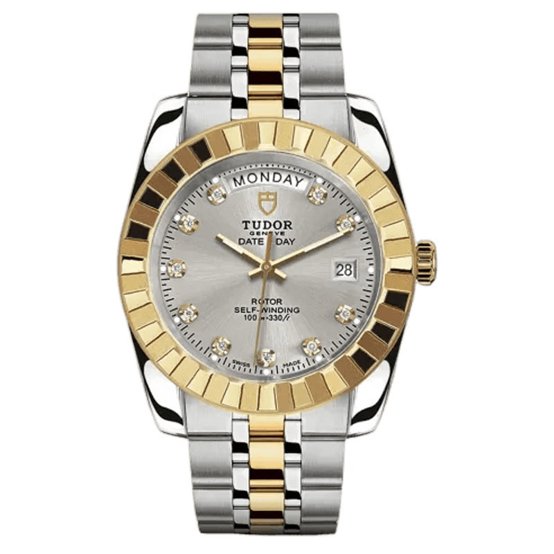 Tudor Classic Series Mechanical Men 's Watch 41mm18K Gold Between Gold Original Diamonds Waterproof
