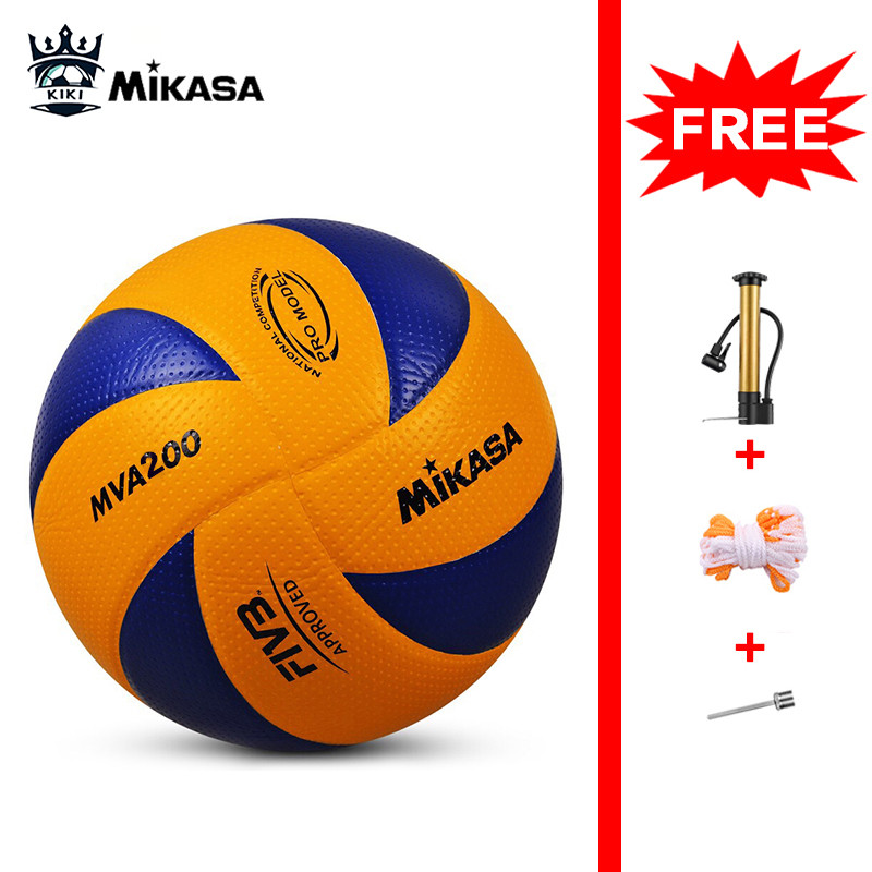 ในสต็อก MIKASA MVA200 วอลเลย์บอล MVA 200 ลูกวอลเลย์บอล แจกฟรี: PIN +NET+PUMP