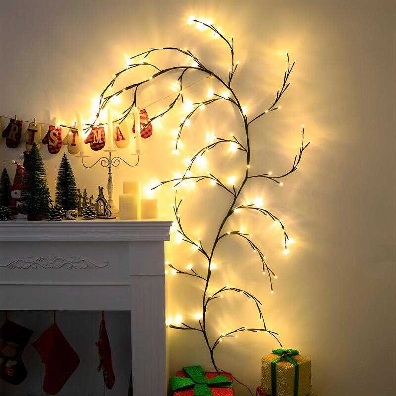 ILADA 🍀 Dinning 7.55Ft 144Leds Artificial Plant Tree Branch Ip44 Waterproof Willow String Deco