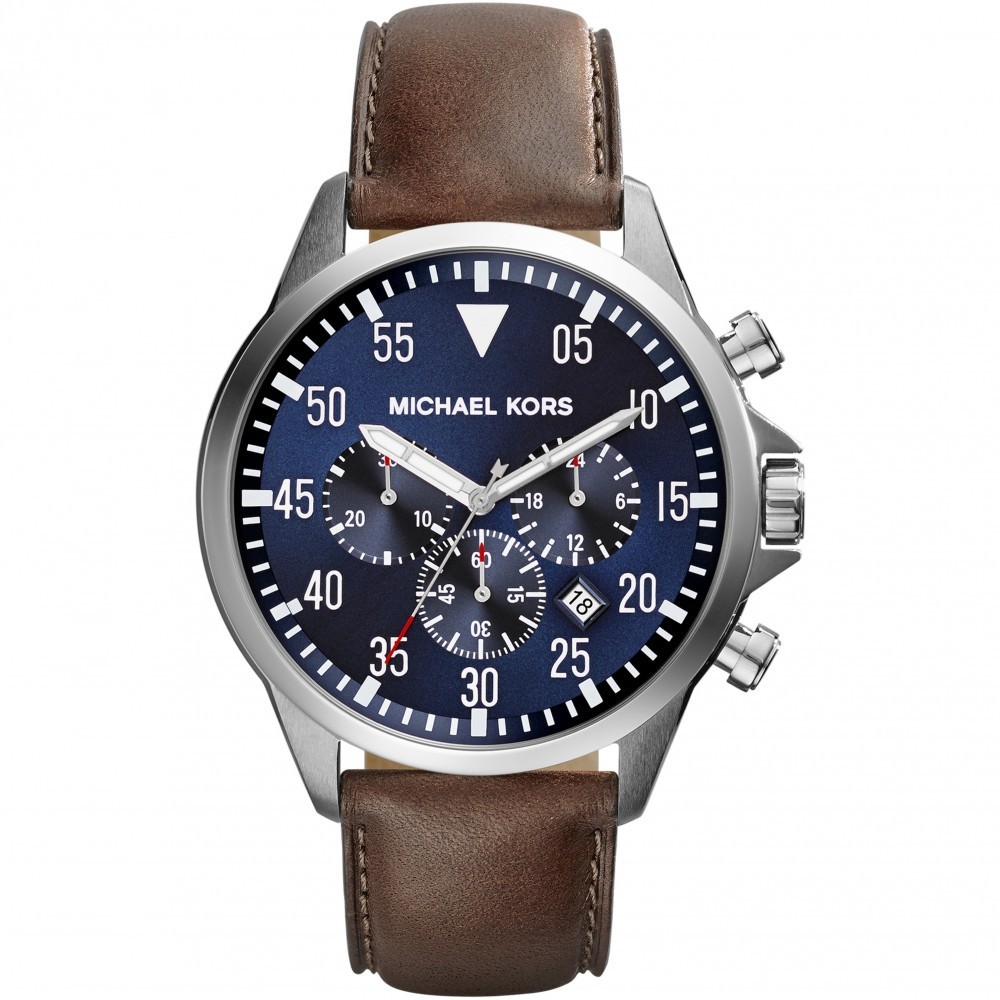 ในสต็อก ในสต็อก Stainless Steel Gage men Watch with Navy Dial MK8362