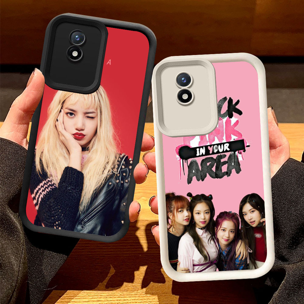 O-2 BLACKPINK Lisa Casing สําหรับ VIVO Y02t Y02 V30 Y02a V30E Pro 5G สีดําและสีขาว