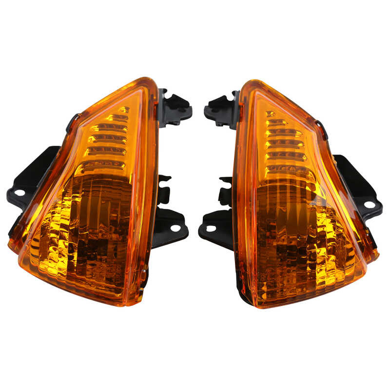 Δ ไฟเลี้ยวด้านหน้าโปร่งใส ดำ / ส้มสำหรับ Kawasaki Er6n Er6f E