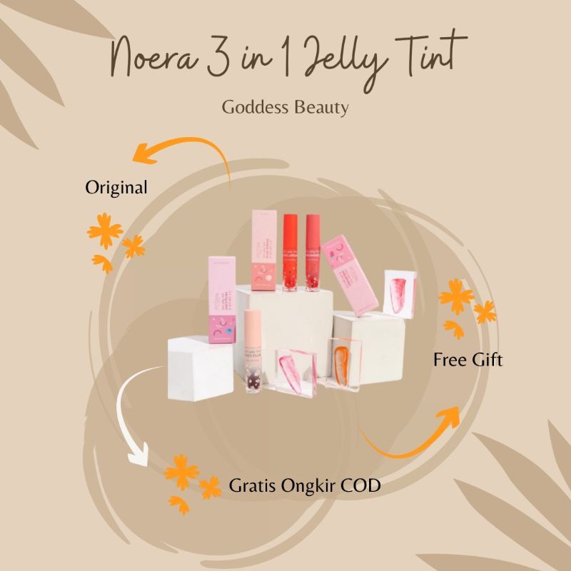 ในสต็อก Noera 3in1 Jelly Tint - Liptint - Blush On - Eye Shadow