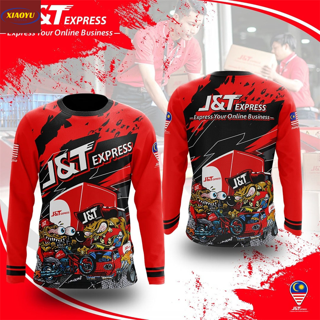 พารามา!! | Jnt Express Jersey พิมพ์เต็ม Cool J&t Package Courier Driver เสื้อผ้า