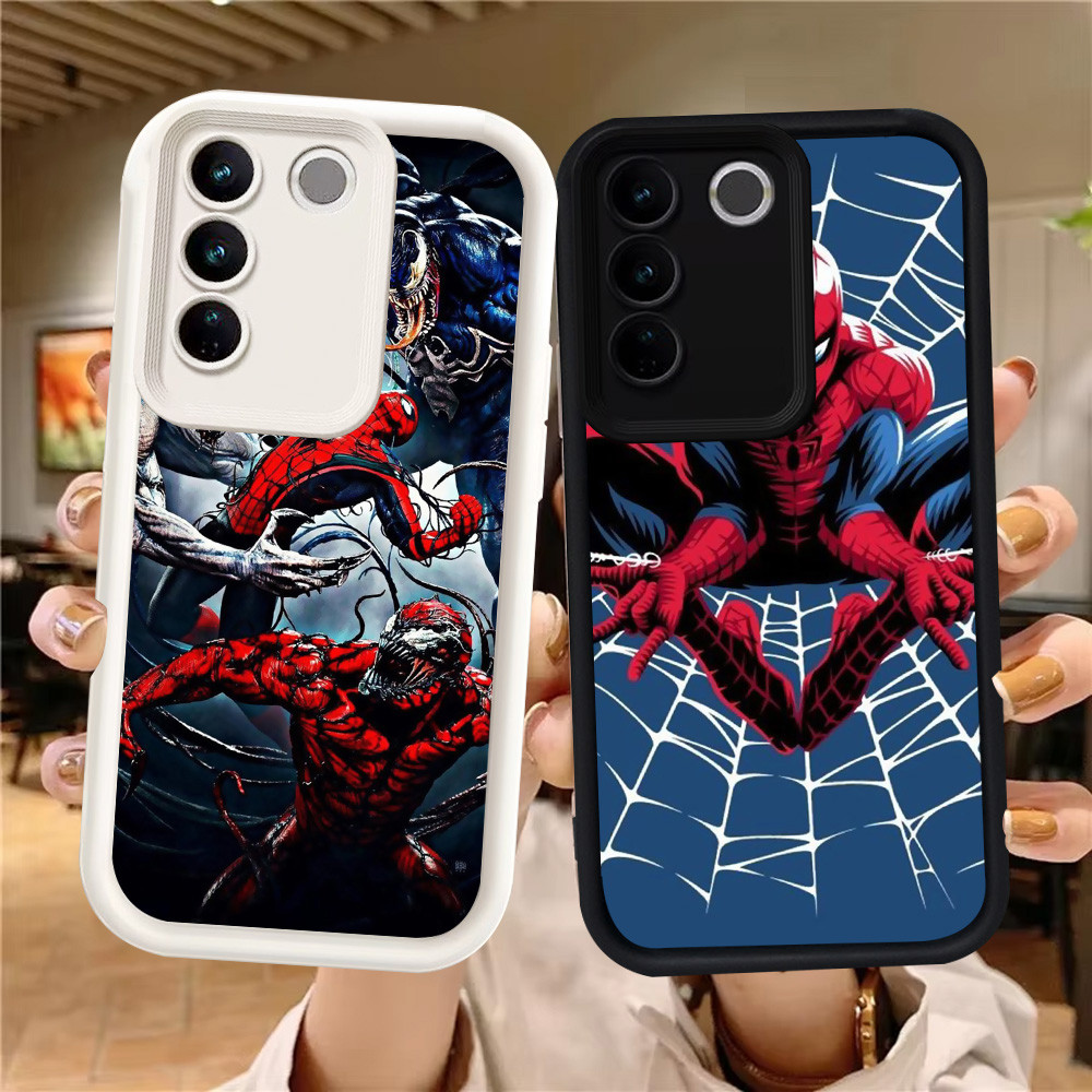 Z-26 Spider Man ปลอกสีขาวสีดําสําหรับ VIVO Y81s V29E V29 Y81 Y100 Pro กรณี