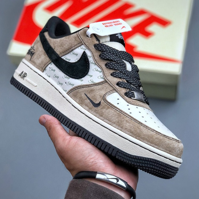♞,♘,♙รองเท้าผ้าใบสไตล์เรโทร Air Force 1 Low 07 x Stussy XZ6188 999 LQJN XHS