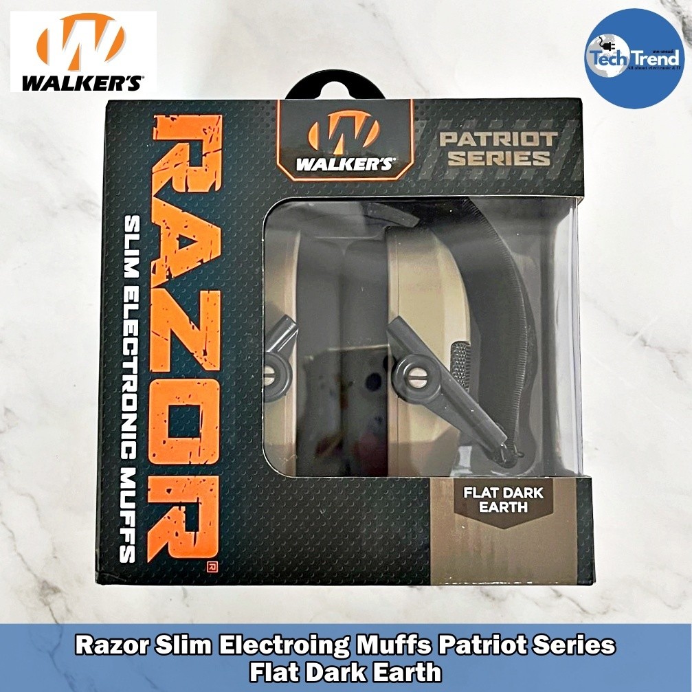 (Walker's) Razor Slim Electroing Muffs Patriot Series, Flat Dark Earth หูฟัง แบบครอบหู ติดแพทช์ได้