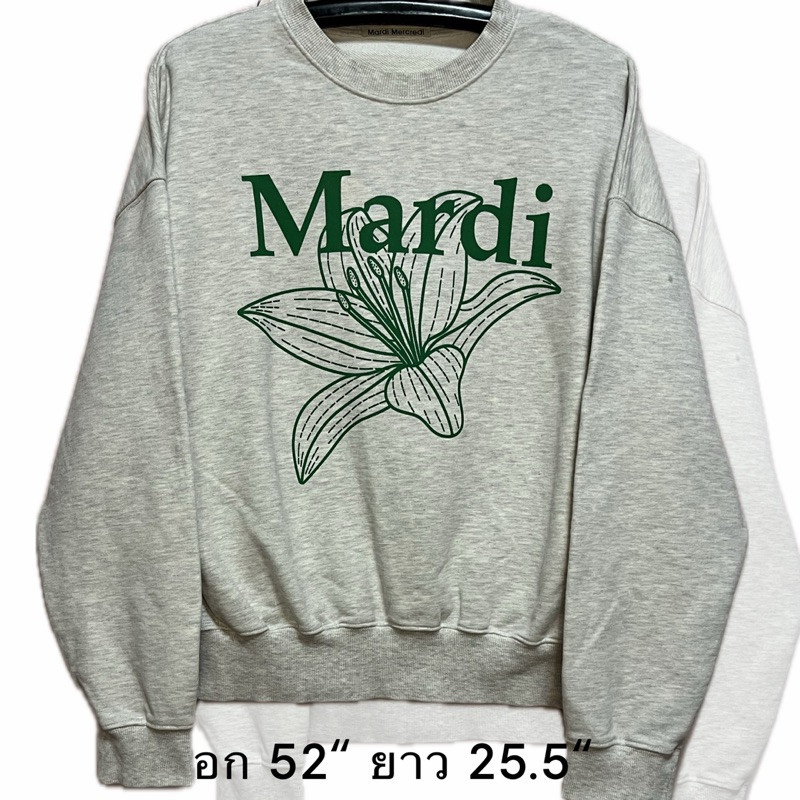♞เสื้อสเวตเตอร์ สีเทา Mardi Mercredi สเวตเตอร์มือสอง utid