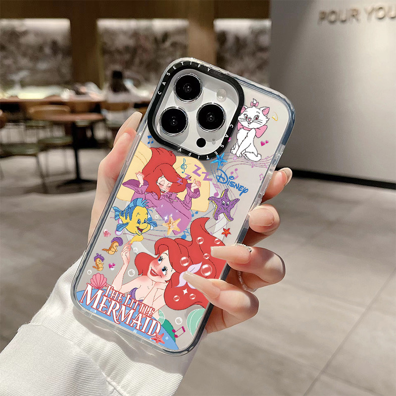 Princess Ariel และ Little Friends ไร้สายชาร์จแม่เหล็กสําหรับ IPhone 11 14 15 16 Pro Max 12 13 Pro Max ฝาครอบ 14 15 16 PLUS ซิลิโคนนุ่มกันชนใสกันกระแทก - รูปที่ 2