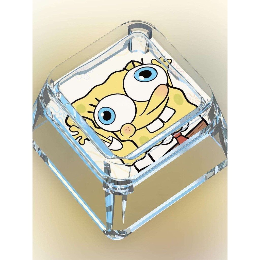 Keycap SpongeBob SquarePants Pie Daxing Cross Mechanical Keyboard Single Transparent wooting Transpa