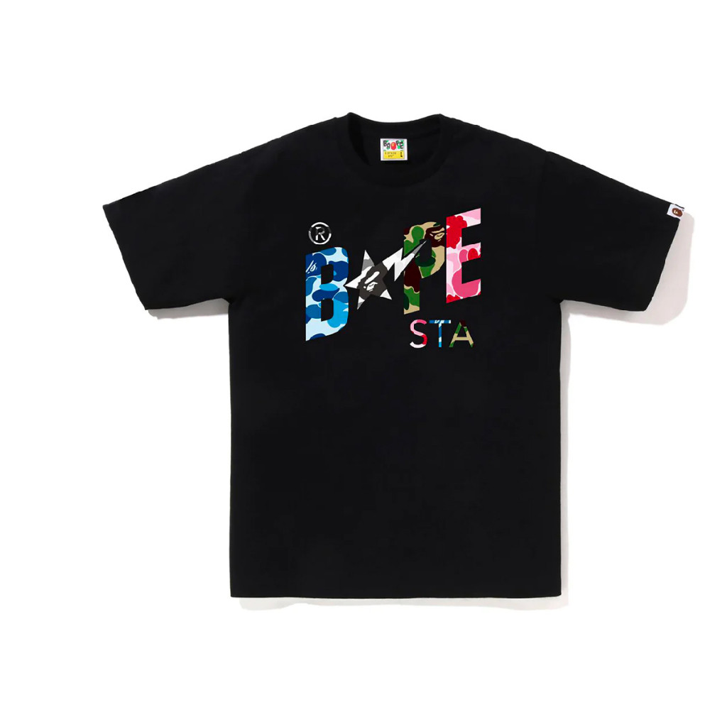 ♞,♘BAPE ABC Camo Crazy Bape Sta Logo Tee (BLACK) KXS