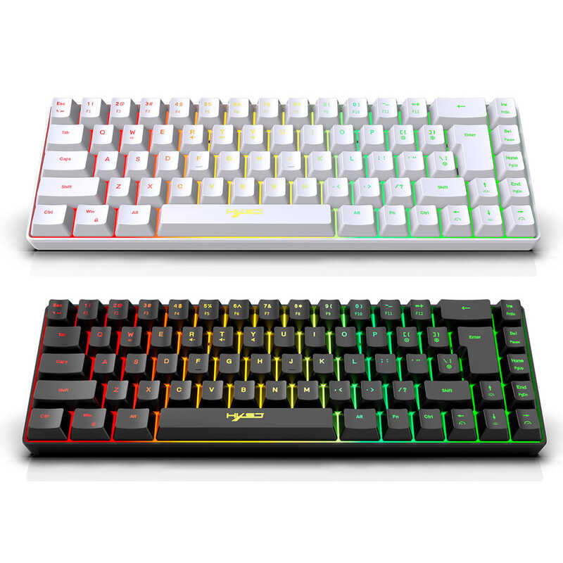 คีย์บอร์ดเมมเบรนแบบมีสาย HXSJ a V200 RGB LED Backlight Gaming Keyboard 68