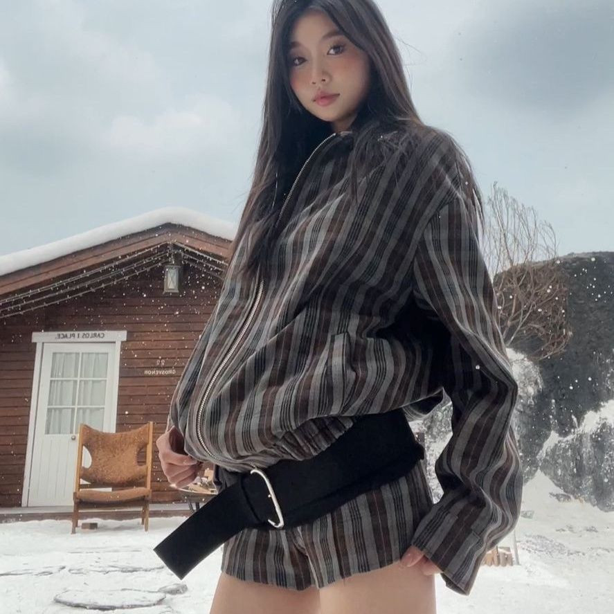 Shanmieleng 2024 American College Classy Casual เวอร์ชั่นเกาหลี Design All-Match Retro Early Autumn Suit