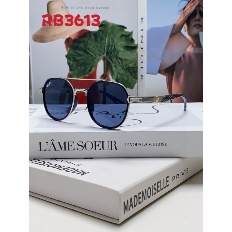 RayBan5101 กรอบโลหะแว่นตากันแดดสีน้ําเงินเข้มเกาหลีสไตล์ลําลอง All-Match Slimmer ดูผู้ชายผู้หญิงสไตล