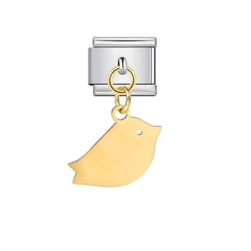อินเทรนด์ Bird Tree Star Gecko Heart จี้โลหะอิตาเลี่ยน Charm Link Fit 9 มม.สร้อยข้อมือสแตนเลส DIY ทําเครื่องประดับ