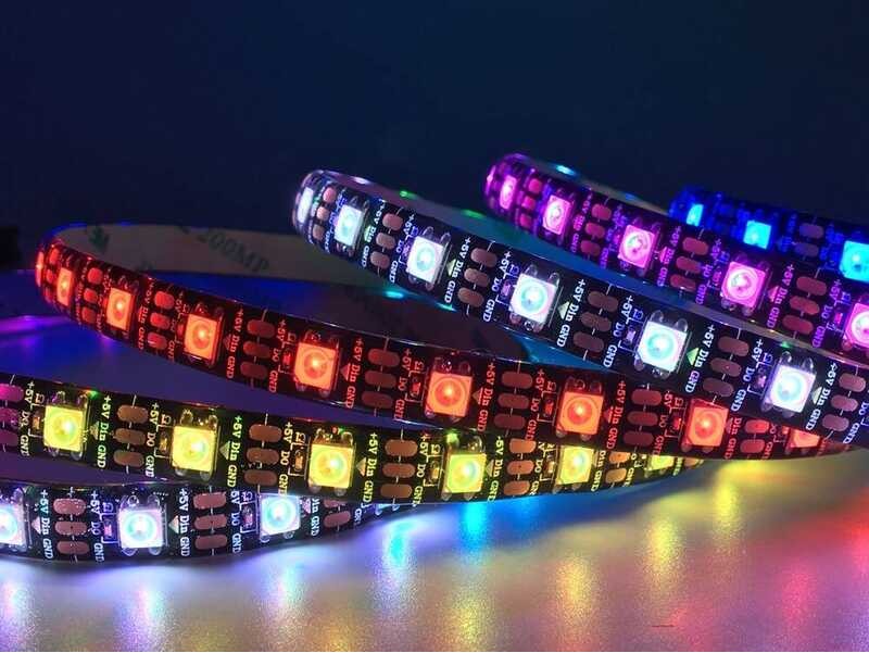 Xda 🍀 Ws2812b Ws2812 Strip 1-5M 30 60 144 Pixels/Leds/M Individually Addressable Smart RGB Led