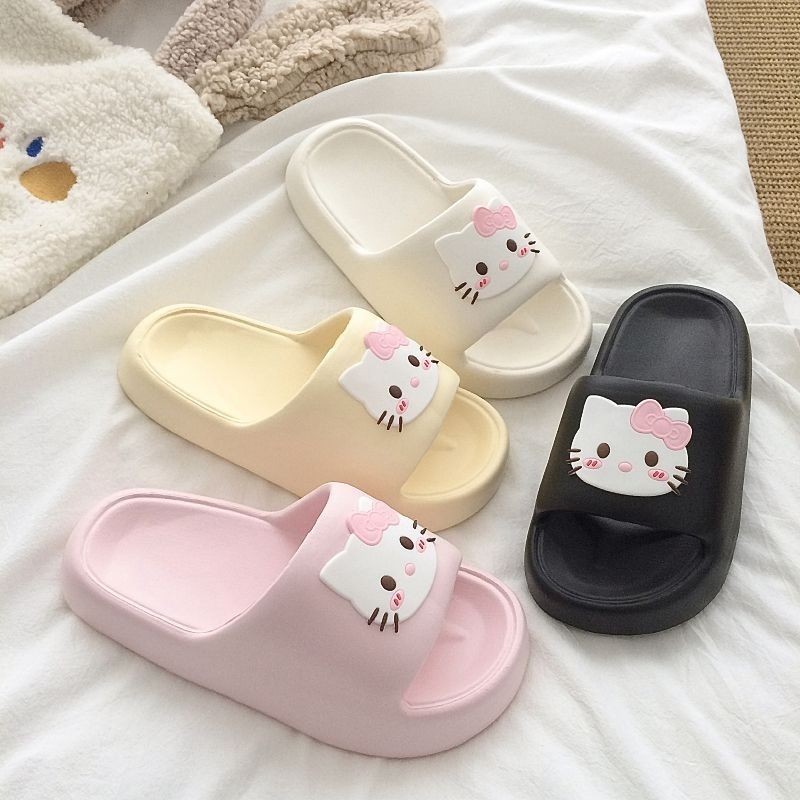 น่ารักคิตตี้แมวรองเท้าแตะผู้หญิงกันลื่นระงับกลิ่นกายสวมใส่ด้านนอกรองเท้าแตะรองเท้าแตะ
