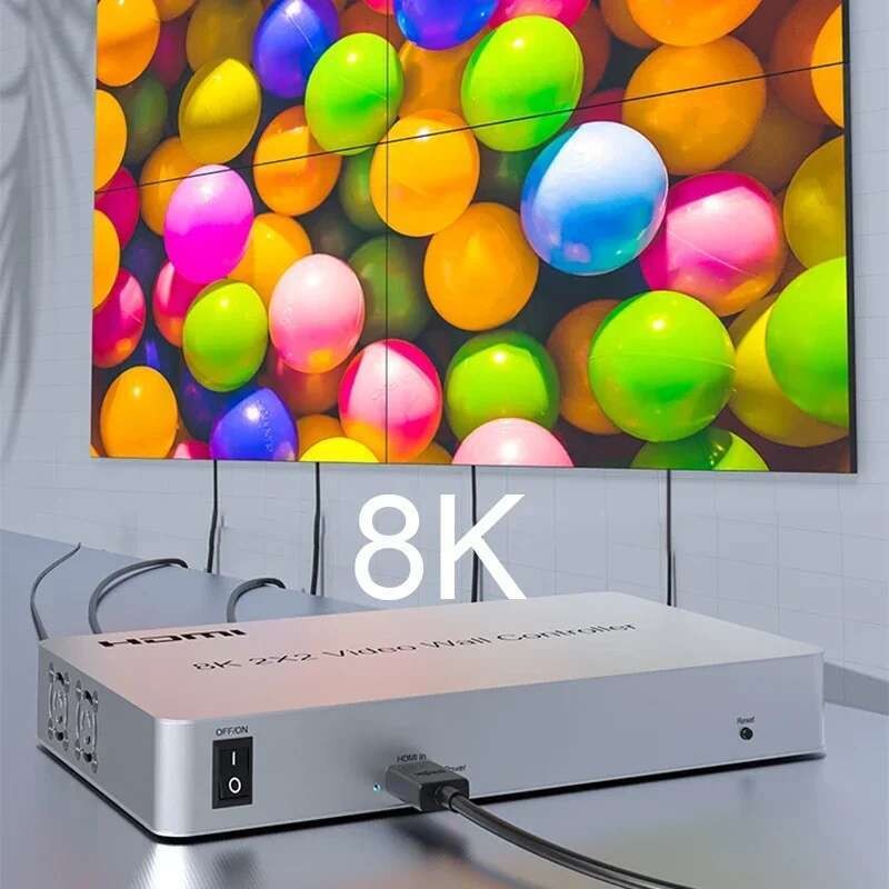 8K Video Wall Controller 2x2 HDMI 4 TV Splicer Multi Screen Splicing Video Wall Processor สําหรับ Me
