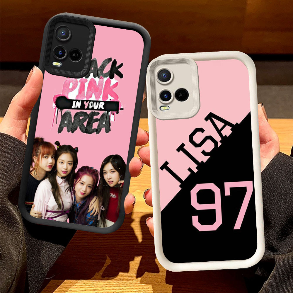O-2 BLACKPINK Lisa Casing สําหรับ VIVO Y33s Y21t Y21s Y21e Y21 V20 Pro สีดําและสีขาว