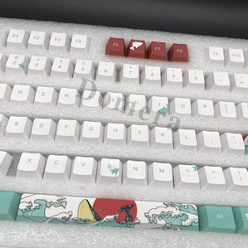 การ์ตูน Keycaps Hot Sublimation Keycaps ขายร้อน 123 Key PBT Coral Sea Keycap DIY ระเหิด Keycaps สําห