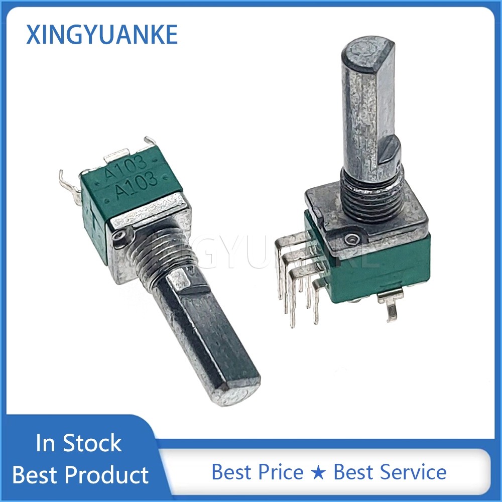 1 ชิ้น/ล็อต RK097G แนวตั้ง Duplex A10K A103X2 B100K B104X2 เครื่องขยายเสียงปิดผนึก Bent Potentiomete