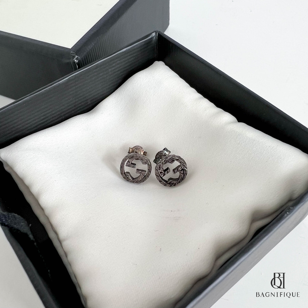 GUCCI EARRING 1 CM BLACK