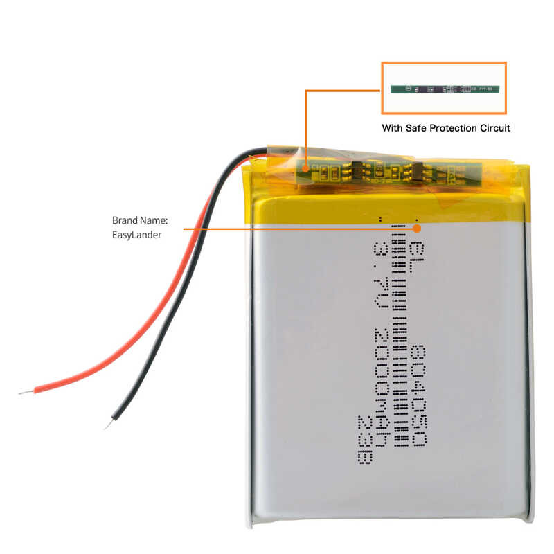 Δ Jst2.0 2P 3.7V 2000Mah 804050 แบตเตอรี่ลิเธียมไอออนโพลิเมอร์แ
