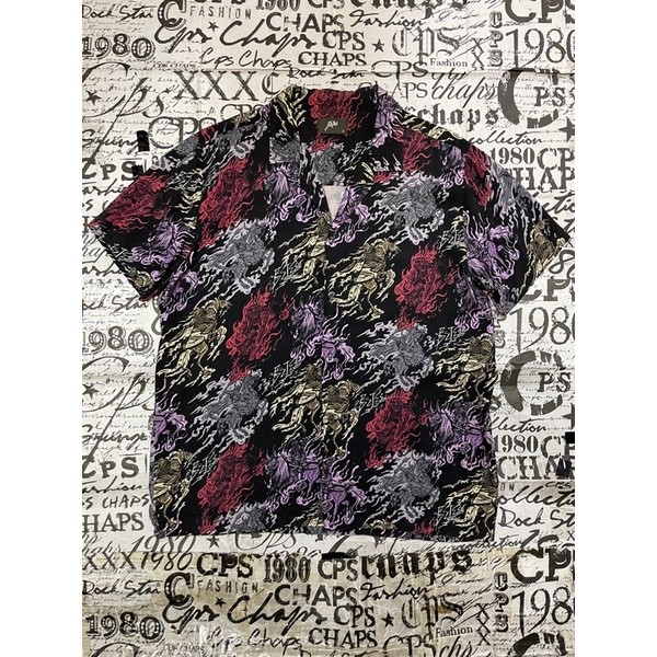 ♞,♘,♙BE TEE Collection l : FOUR HORSEMEN Hawaiian Rayon Shirt Size S เสื้อเชิ้ตฮาวาย ลายกราฟฟิก ผู้