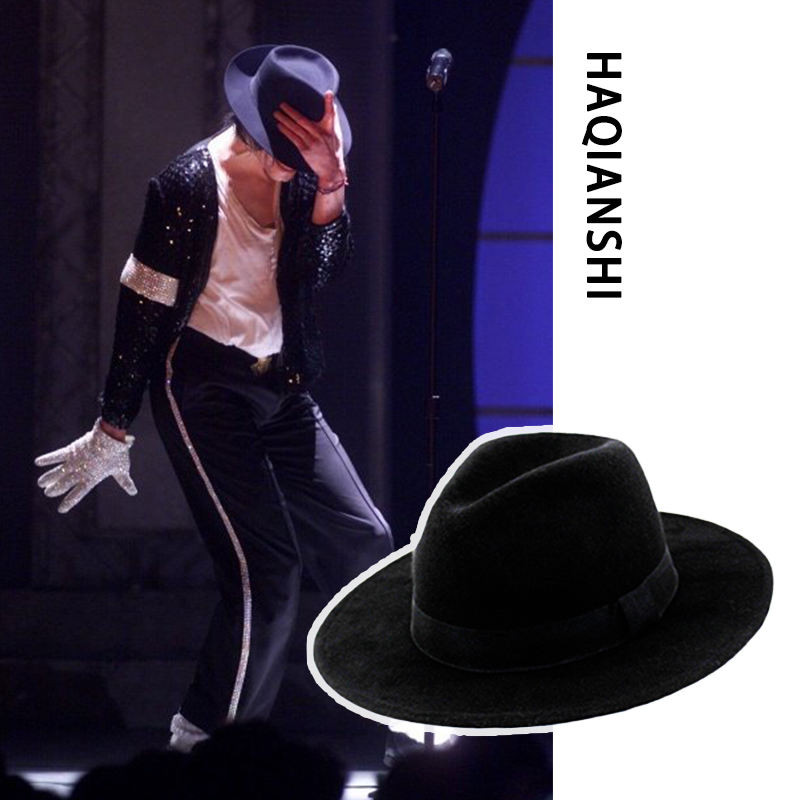 Michael Jackson Jazz Street Dance Top Hat แฟชั่นยุโรปอเมริกา Big Brim สําหรับแสดงและคู่