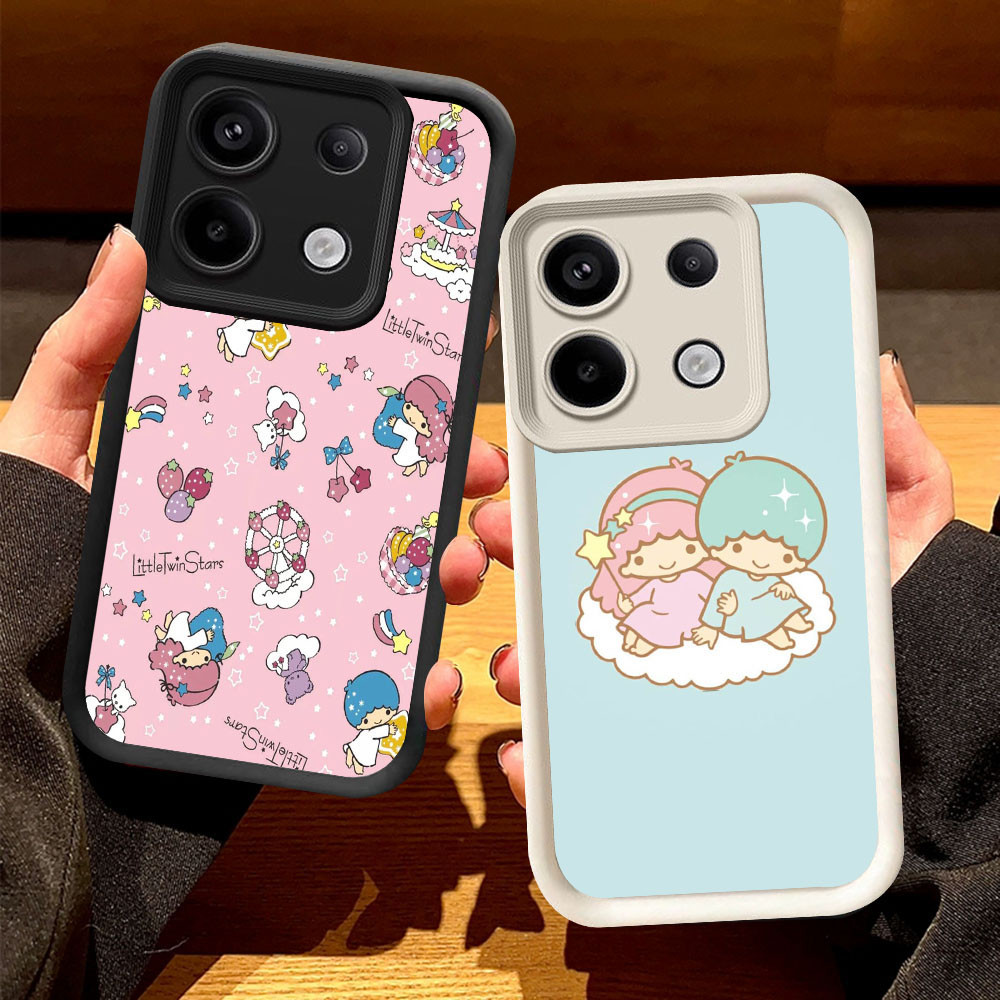 O-47 Twin Stars Case สําหรับ Xiaomi Redmi Note 14 13 Pro Plus 5G สีดําและสีขาว