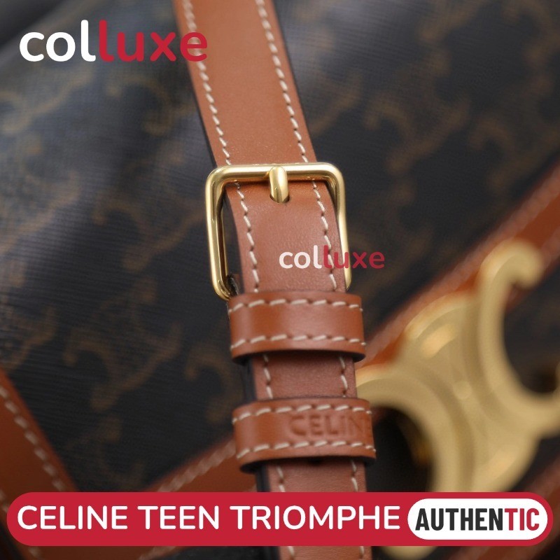 ♞Celine Teen Triomphe Shoulder Bag 188423 Cowhide หนังวัว กระเป๋าสะพายผู้หญิง kdie