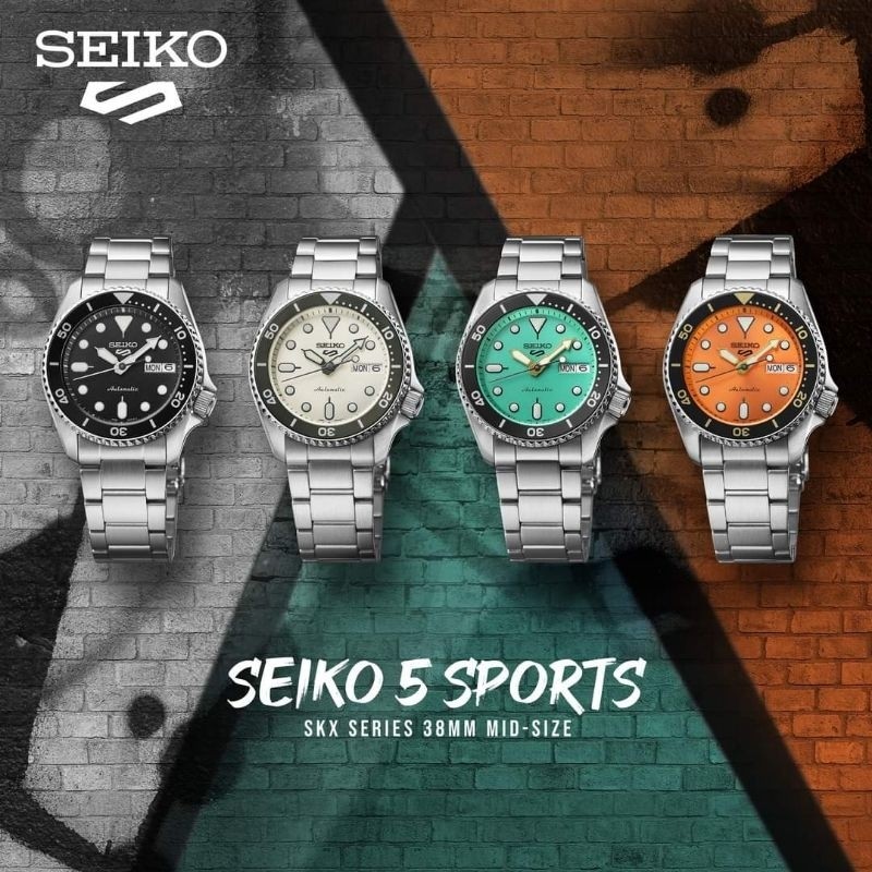 (สินค้าพร้อมส่ง) นาฬิกา SEIKO 5 SPORTS SKX Series 38mm Mid-Size รหัส SRPK29K/SRPK31K/SRPK33K/SRPK35