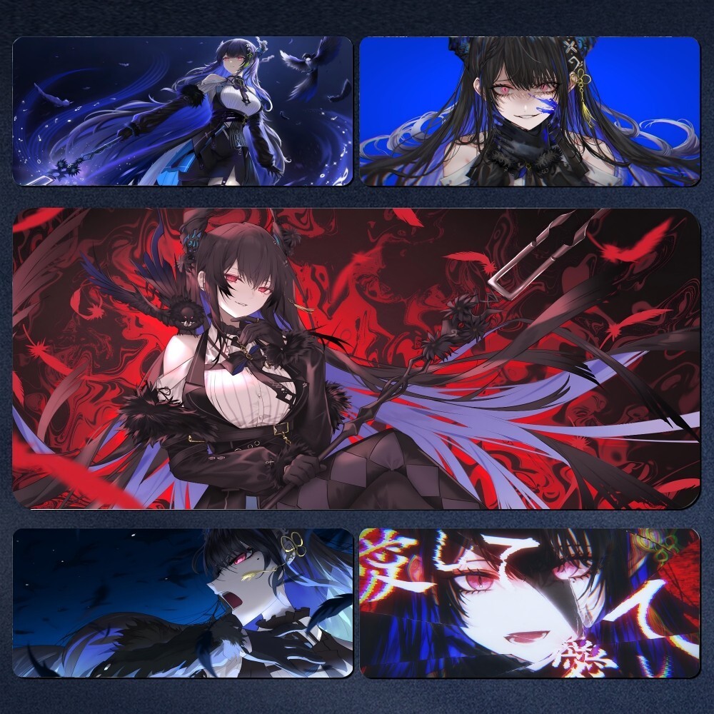 อะนิเมะ Hololive สาว Nerissa Ravencroft Mousepad พร้อม Pad อุปกรณ์เสริมสําหรับเล่นเกม Prime Gaming X