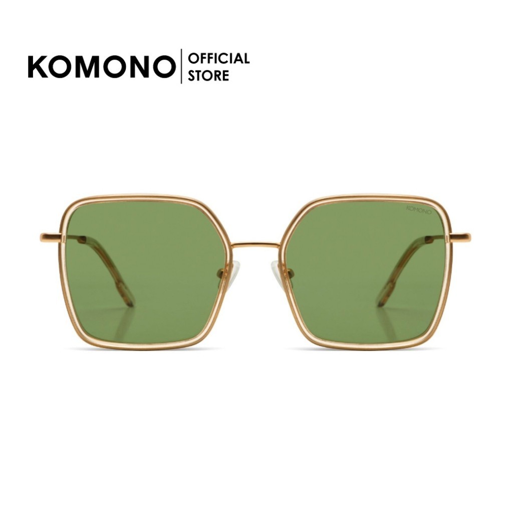 KOMONO Audrey Champagne White Gold แว่นกันแดดทรงสี่เหลี่ยมโลหะ