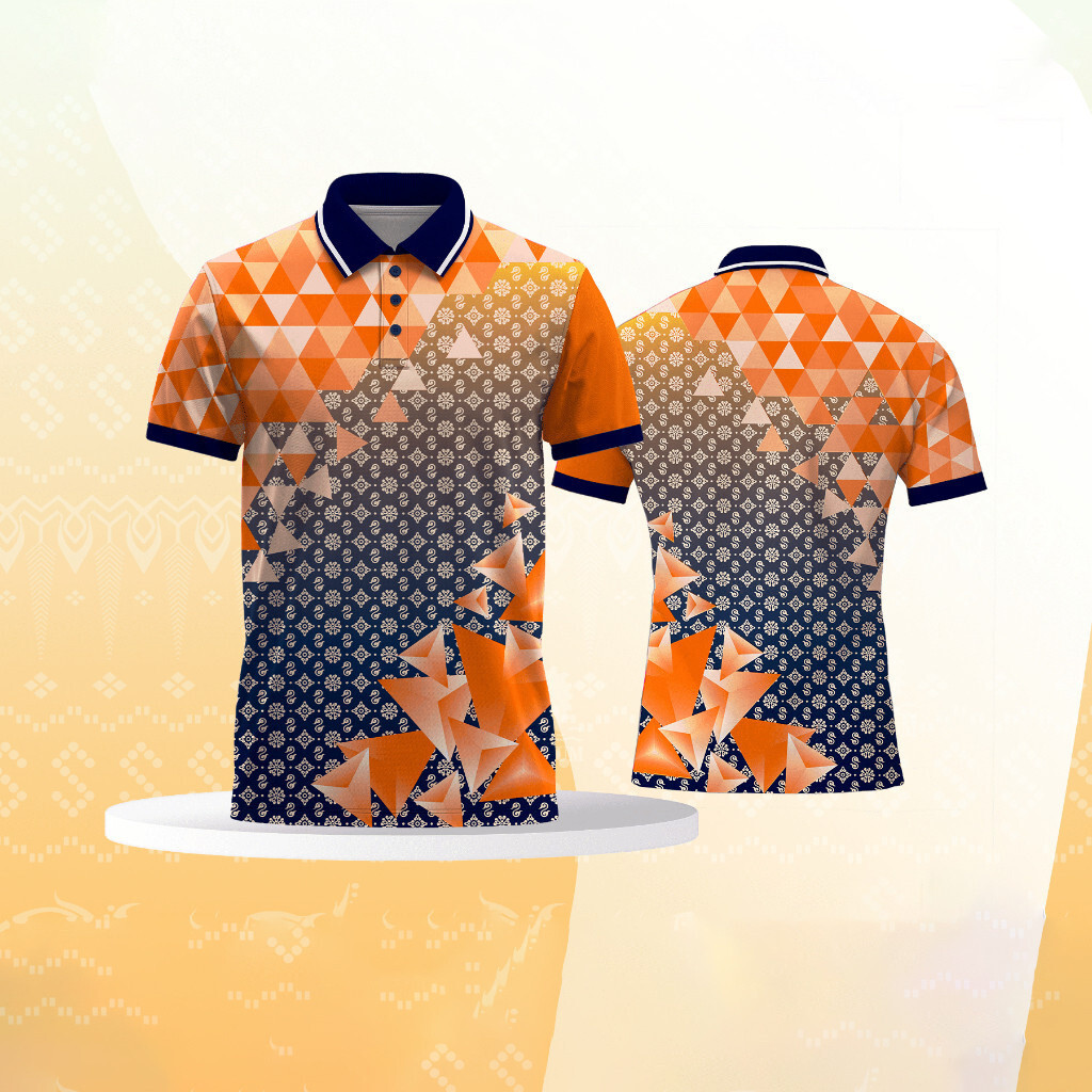 ดีไซน์ใหม่สีส้มไล่สี และงานเย็บลาย เอสเอส สําหรับเสื้อโปโลผู้ชายสไตล์ไทย