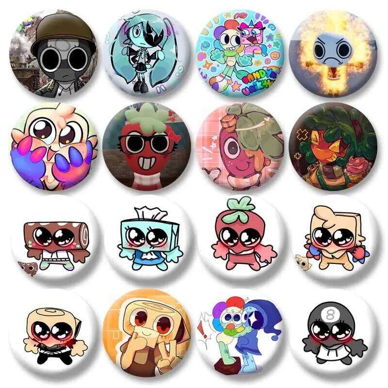 ตลก Meme Astro Bobette Pebble Sprout Badge Dandy World สยองขวัญเกมเข็มกลัดกระเป๋าเสื้อผ้า Lapel Pin อุปกรณ์เสริม Decor เพื่อน