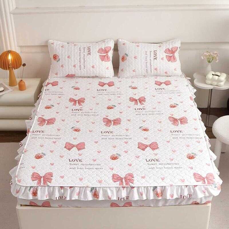 Hi-me > RB-11 ผ้าปูที่นอนเสริมใย นอนสบายผ้าคอตตอน รุ่นระบาย สามารถใช้ได้กับที่นอนสูงสุด12นิ้ว แถมฟรี