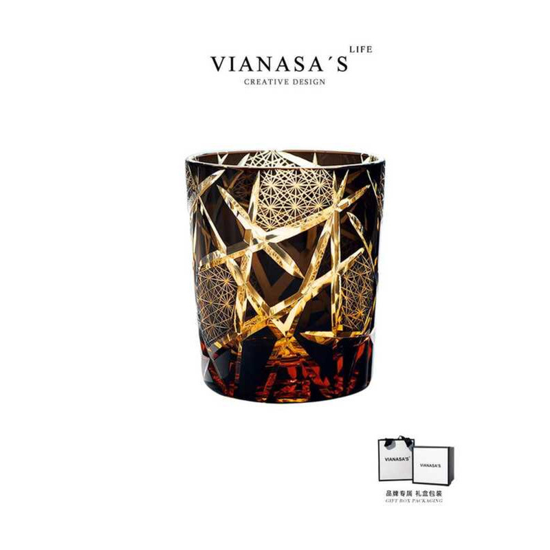 Ragnarok ของ Vianasa Unique Edo Kiriko Glass แก้ววิสกี้คริสตัลแกะสลักด้วยมือ