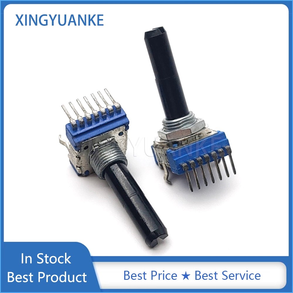 2 ชิ้น/ล็อต RK14 ประเภท Rotary Potentiometer A100K A104 คู่แนวตั้งเดี่ยวแถว 7-Pin Audio Volume Mixer