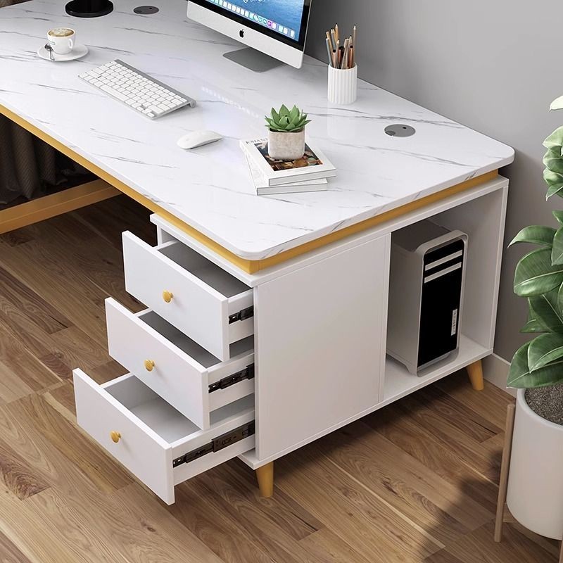 hot🔥การประกันคุณภาพ🔥 Desktop Computer Table Modern Simple Study Table Light Luxury Writing Table