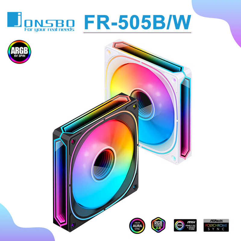 Jonsbo FR-505B b 120 มม. ซีพียูกระจายความร้อนพัดลม 5V 3PIN ARGB ไปข