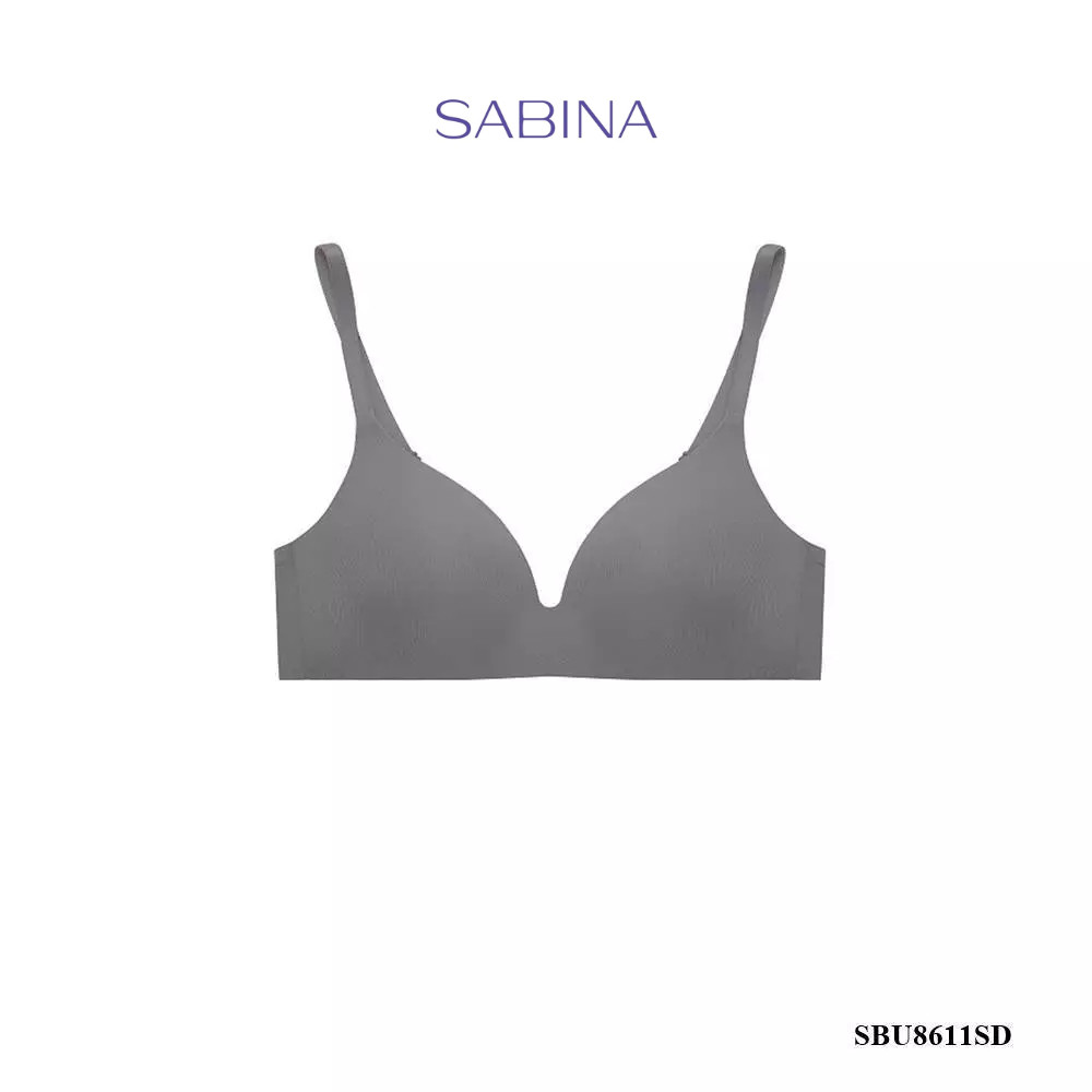 ในสต็อก SABINA BRALESS WIRELESS BRA Pretty Perfect Collection Style no. Sbu8611sd สีเทาเข้ม